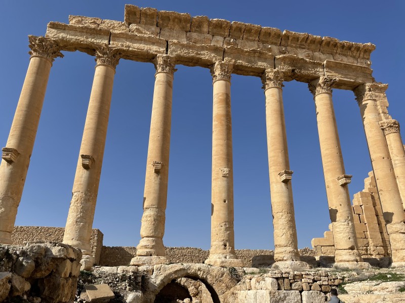 Säulen Nahaufnahme in der antiken Ausgrabungsstätte Palmyra in Syrien